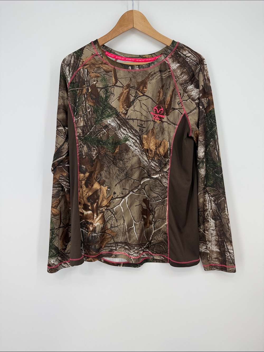 Realtree Camo Long Sleeve Top with Pink Trim